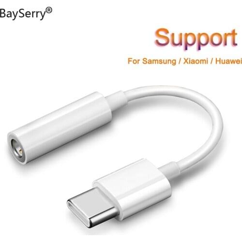 BaySerry USB Type C to 3.5mm Jack OTG Adapter USB-C Headphone Audio Aux Cable For Xiaomi Mi 11 Mi 10 Samsung S21 S20 Plus Huawei