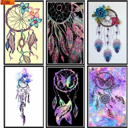 5D diamond painting ornament wind chimes dream catcher pattern diamond embroidery mosaic home decoration DIY handmade new year