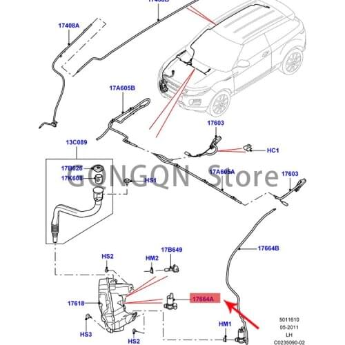 CAR headlight water spray motor 2010-2021lan dro ve rdi sco ver y4r ang ero ver spo rtr ang ero ver evo qu edi sco ver yof god W