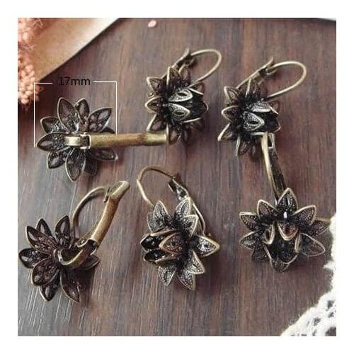 Beadsnice jewellery earring wholesale lot bezel flower earring findings nice earrings for women brass mix earrings nickle free