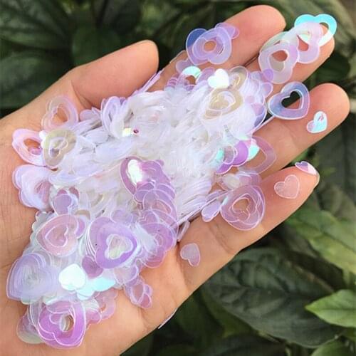 Wholesale 13mm transparent colorful white heart-shaped sequins for fingernail/bags/shoes decoration handmade accessories sequin