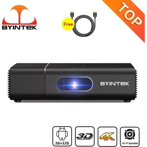 BYINTEK U30 3D DLP Full HD 1080P 4K Wifi Android Smart TV Wifi Portable Home LED Mini Projector Beamer For Mobile Phone PC