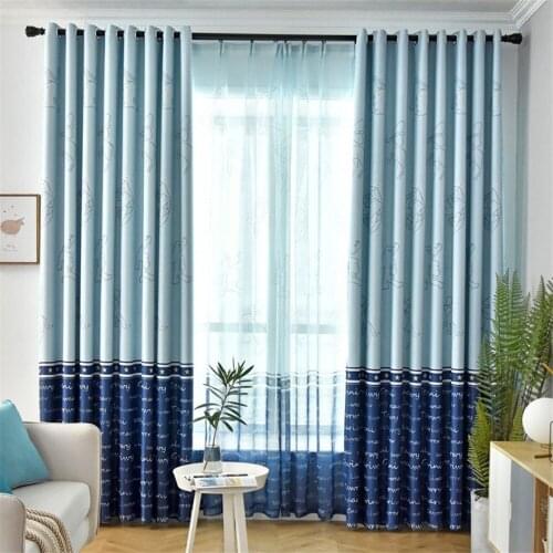 Kids Bedroom Blackout Curtains with Star Print 1 Panel Polyester Fabric Custom Made Kitchen Living Room Window Door Draperies