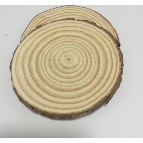 5 pcs 25-30cm big unfinished round circle nature wood slices wood discs with tree bark diy rustric wedding decoration