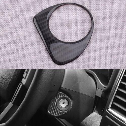 Car Epoxy Ignition Switch Start Button Cover Trim Frame Carbon Fiber Style Fit for Ford F150 2019-2017 2016 2015 Accessories