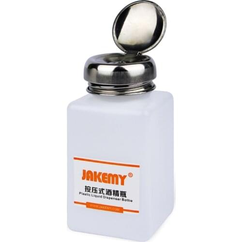 1pcs JAKEMY Alcohol Bottle 120/180ML with Stainless Steel Bottle Cap for Mobile Phone Repair Clean Anti Static Liquid Plastic
