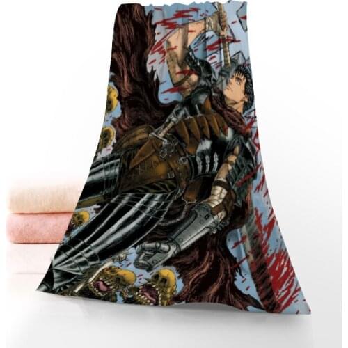 BERSERK Towel Printed Cotton Face/Bath Towels Microfiber Fabric For Kids Men Women Shower Towels 70X140cm