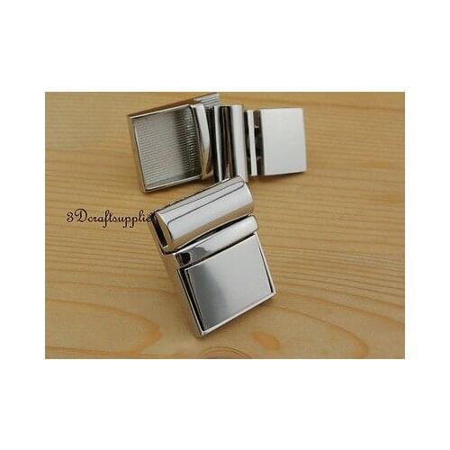 Purse lock wallet Thumb latch tongue clasp silver 1 1/4 inch x 1 1/2 inch N10