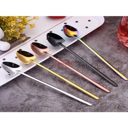 Creative sharp ice spoon 304 stainless steel dessert spoon coffee spoon
