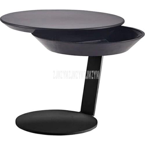 Creative Modern Simple Round Reception Low Table With Large Storage Space Carbon Steel Frame Plastic Desktop Coffee Tea Table