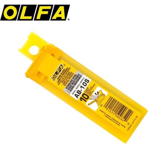 10pcs OLFA AB-10S Precision Stainless Steel 9mm Standard-Duty Stainless Snap-off Blade