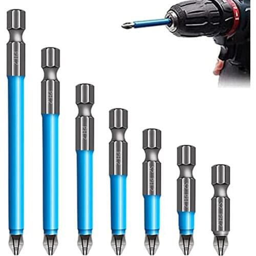 Magnetic Anti-Slip Drill Bit 7Pcs Magnetic PH2 Phillips Bits Set Hand Tools for Electric Screwdriver Drill Bit 25mm-150mm