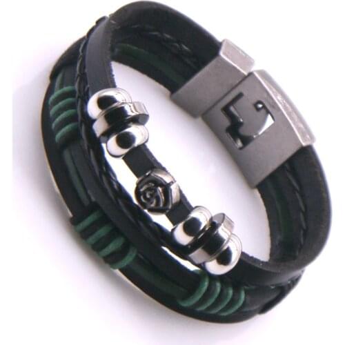 Handmade Ethnic Multilayer Leather Braided Bracelet Charming Male Pulsera Fashion Jewelry Accessories 2020 For Men Women