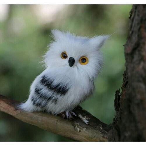 Simulation owl 7x5cm white night owl model polyethylene& fur handicraft,home Decoration gift b3506