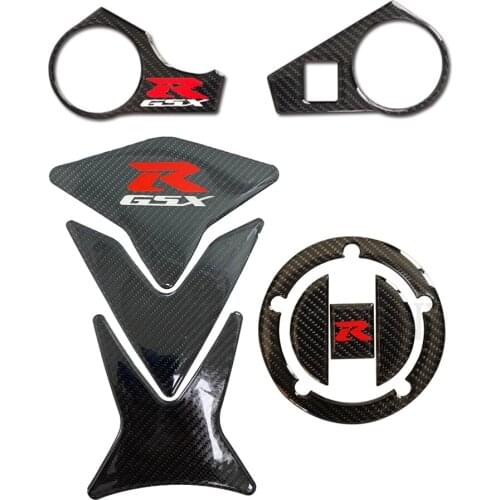 For Suzuki GSXR 1000 2009-2016 Carbon Fiber Motorcycle Fuel Tank Cap Pad Sticker Trigeminal Tree Top Clip Applique Applicable
