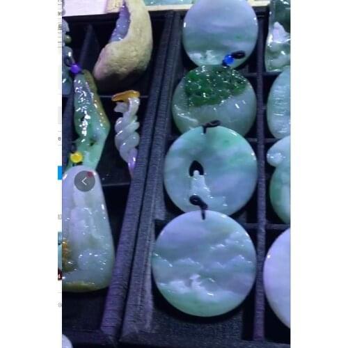 Natural 7A Myanmar jade hollow Handcarved Buddha green jade pendant jade necklace pendants jewelry jade necklaces