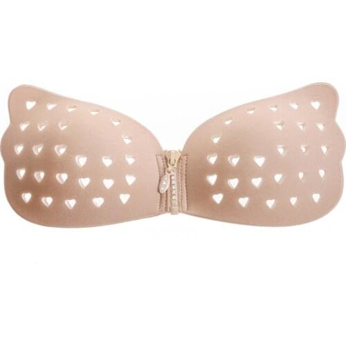 New Strapless Silicone Push Up Diamond Zipper Invisible Bra Self Adhesive Backless Bralette Lift Plus Size Seamless Bras