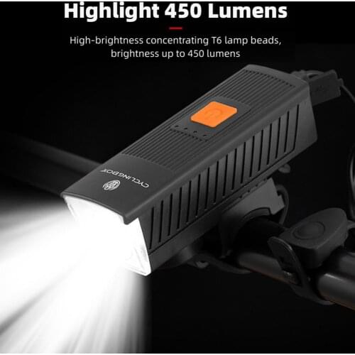 Rechargeable Bicycle Headlight Flashlight Lantern Handlebar Bike Light Waterproof Light Lamp Bike Bicycle Accessories Parts