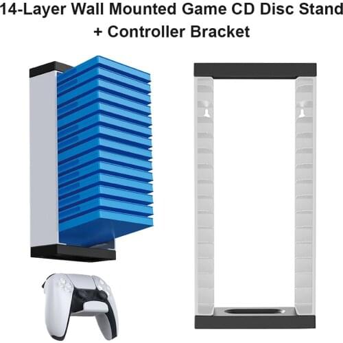 For PS5 Game CD Box Bracket Holder Game Disc Storage Tower Shelf Rack for PS4 for XBOX Game Console Stand Accessories 14-Layer