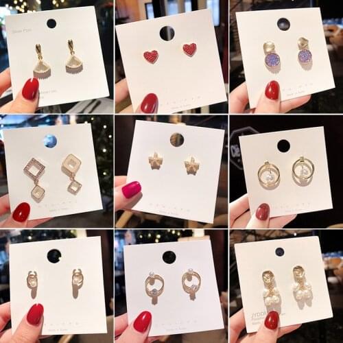 Butterfly Pearl Stud Earrings Flower Heart-shaped Daisy Hoop Earrings Trendy Simple Statement Dainty Shiny Jewelry For Women