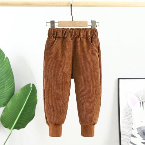 Infant Boys Girls Pants Autumn Corduroy Trousers For Baby Kids Children Clothes Basic Boys Big PP Casual Pants
