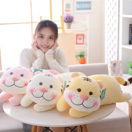 55cm/80cm Super Kawaii Tiger Plush Pillow Soft Cartoon Animal Tiger Stuffed Doll Cute Birthday Gifts for Girlfriends Baby Toys