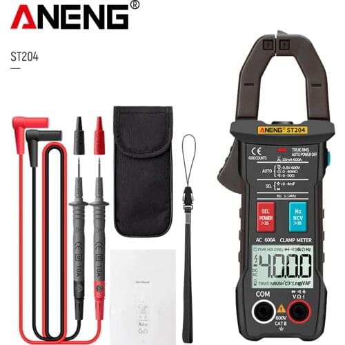 ANENG ST204 Clamp Meter 4000 Counts AUTO Digital DC/AC Current Voltage Tester Analog Multimeter True Rms Pinza Amperimetrica