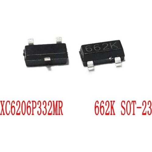50-100PCS XC6206P332MR SOT-23 SOT XC6206P332 SOT23 XC6206 SMD(662K) 3.3V/0.5A new and original IC Chipset