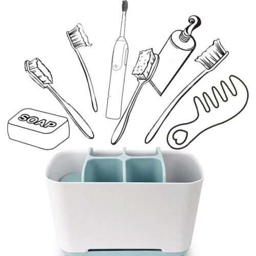 Storage Box Bathroom Accessorie Toothbrush Holder Shaving Makeup Brush Electric Teeth Brush Toothpaste Holder Bathroom Organizer