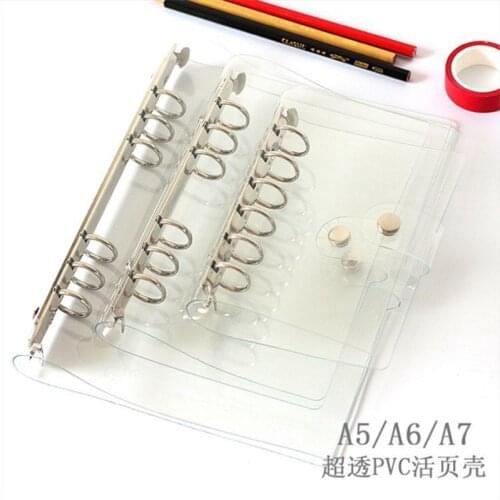 A7 A6 A5 Transparent Loose Leaf Binder Notebook Inner Core PVC Cover Note Book Journal Planner Diary Office Stationery Supplies