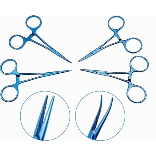 1pcs Titanium Hemostatic forceps Straight/Curved Hemostatic Clamp Forceps for dental Ophthalmology Surgical Pliers