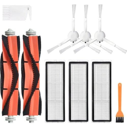 10 Pcs Main Brush Side Brushes Filter for Xiaomi Mijia 1C STYTJ01ZHM Robot Vacuum Cleaner Parts Accessories B