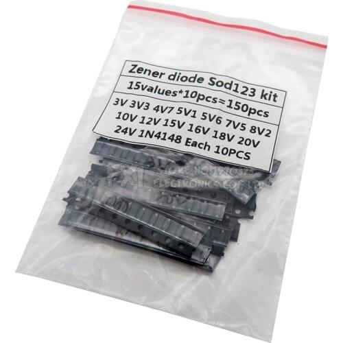 15values*10PCS=150PCS KIT SOD-123 1206 0.5W Zener diode SMD package igmopnrq