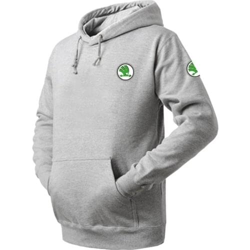 2021 New style Skoda warm hooded sweatshirts men brand clothing printed hoodies male quality slim