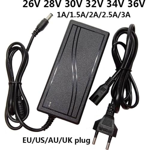 26V 28V 30V 32V 34V 36V AC DC Power Supply Adapter 26 28 30 32 34 36 Volt 1A 1.5A 2A 2.5A 3A Universal Adaptor EU US UK AU Plug