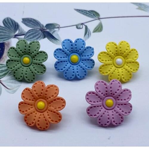Acrylic Colorful Flower Beads for Jewelry DIY Making Accessory eight Petals Life Fortune Tree Colorful Beads