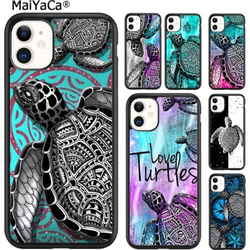 MaiYaCa Sea Turtle Shell Colourful Tie Dye Phone Case For iPhone SE 6 6s 7 8 plus X XR XS 11 12 pro max Samsung Galaxy S8 S9 S10
