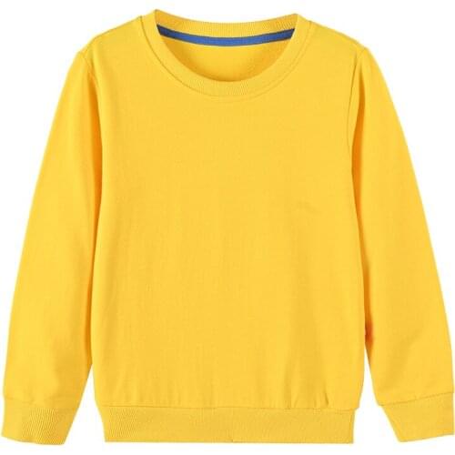 Boy Girl Colorful Tops Children Sweatshirts Autumn New Pullover Toddler Cotton Casual Baby Kids Solid Pullover Clothes 2-12Years