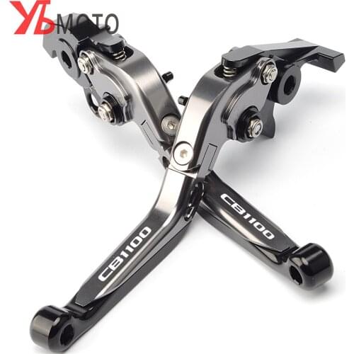 For Honda CB 1100 CB1100 GIO Special 2013-2017 Titanium&blue Motorcycle Adjustable CNC Brake Clutch Levers Folding Extendable