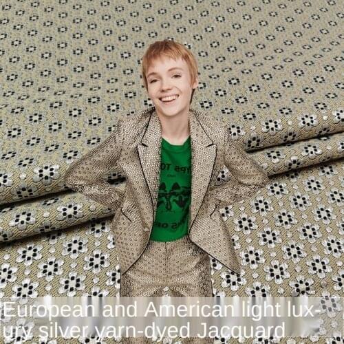 European designer sewing fabric light luxury spring and autumn womens jacquard suit embroidery brocade clothing big-name fabric