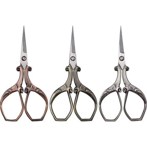 European Retro Classic Stainless Steel Cross Tailor Scissors for Fabric Sewing Embroidery Sewing Scissors Tool Cuts DIY Craft