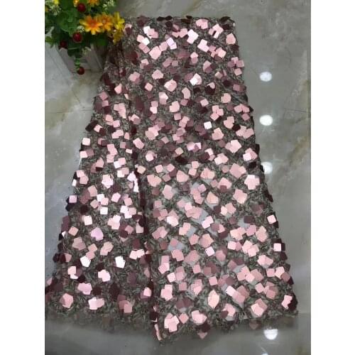 French Sequin Mesh Lace Fabric 2021 High Quality Lace Bridal African Nigerian Tulle Lace Fabric Wedding Dress D41531
