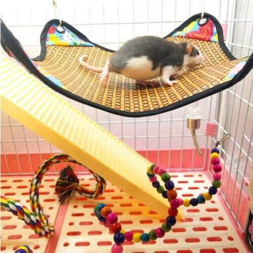 Pet Hammock Rattan Guinea Pig Soft Summer Cool Chinchilla Squirrel Hanging Nest Hamster Sleeping Bed Small Pets Supplies