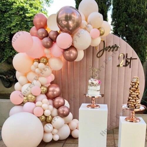 Chrome Rose Gold Balloon Garland Arch Wedding Birthday Balloons Decoration Globos for Kids Baby Shower Party Decor Supplies