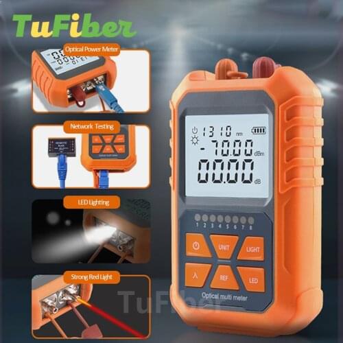 4 in 1 Optical Power Meter Visual Fault Locator 5/15/20/30 Km Light Pen LED Lighting OPM Network Fiber Optic Cable Tester Tools