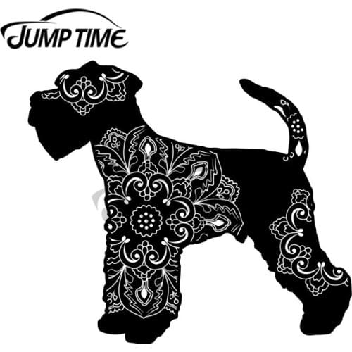 JumpTime 13 x 11.5cm For Schnauzer Mandala Camper Decal Trunk Anime Car Stickers Silhouette Motorcycle Personality Decoration