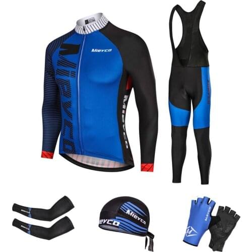 Men Long Sleeves Cycling Clothing Jersey Set Maillot Ciclismo Hombre Sport Uniform MTB Bicycle Tight Jacket Male Cycle Clothes