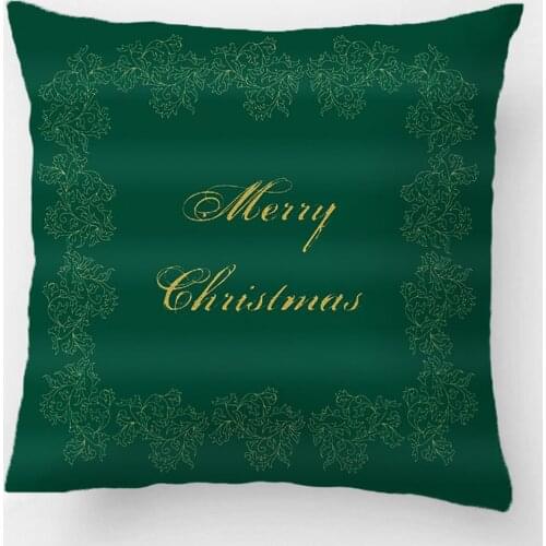 Merry Christmas Decorative Green Gold Throw Pillow Case Decorative Cushion Cover Pillowcase Customize Gift By Lvsure For Sofa