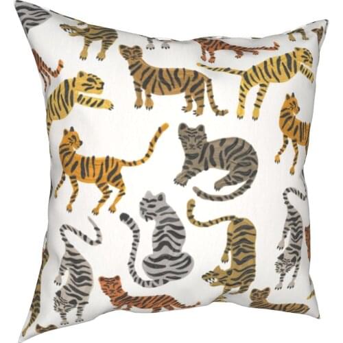 Tiger Collection Pillowcase Printed Polyester Cushion Cover Decor Throw Pillow Case Cover Bed Dropshipping 45X45cm