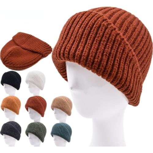 New Winter Knitted Wool Hat European and American Men Women Hip-hop Beanies Hats Autumn Female Outdoor Warmth Thick Knitted Cap